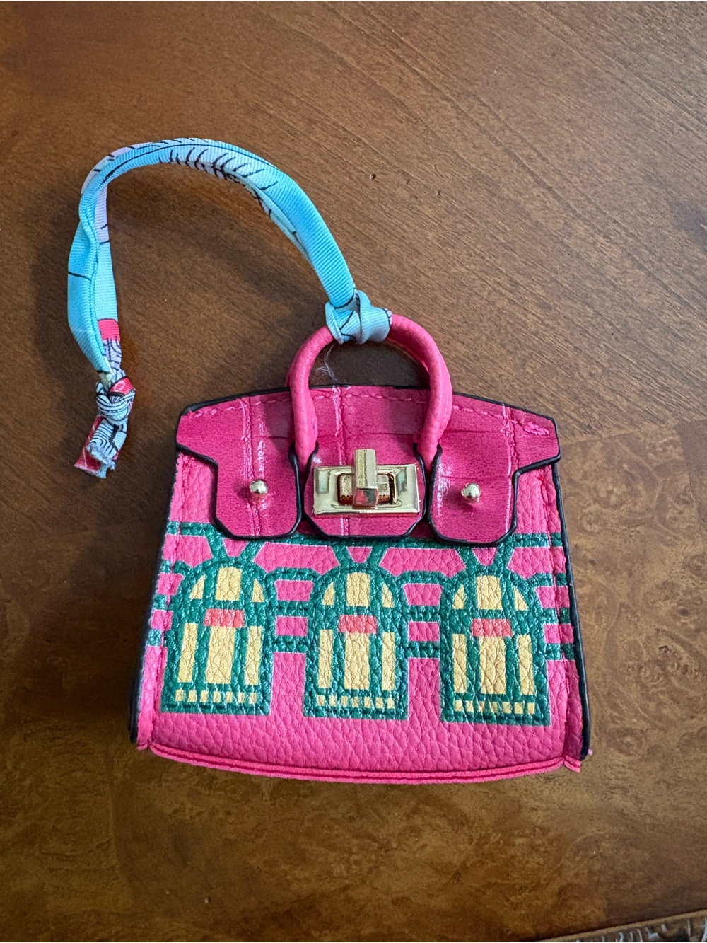 Accessorize Pink, Teal and Cream Mini Top-Handle Bag